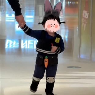 兔子警官套装 扮 cosplay衣服可爱蓝色兔耳朵男女儿童服万圣节装