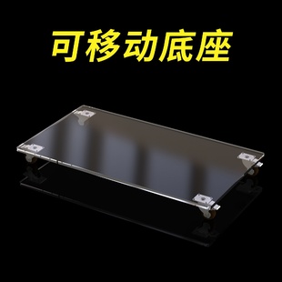移动花盆托盘底座带轮万向轮花盘拖滚轮滑轮透明亚克力带轮子