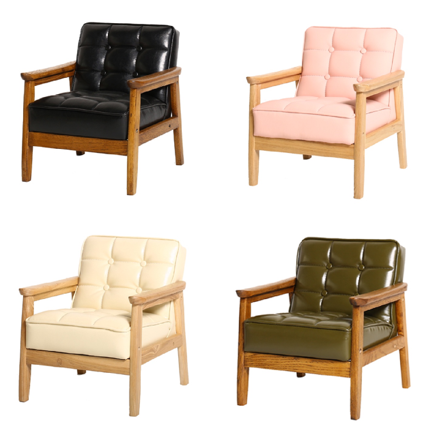 4I儿童小沙发实木创意单人双人可爱宝宝座椅儿童桌礼物拍照道具北