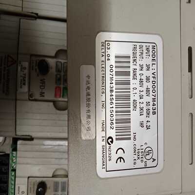 【议价】台达M系列变频器VFD007M43B，0.75KW380V
