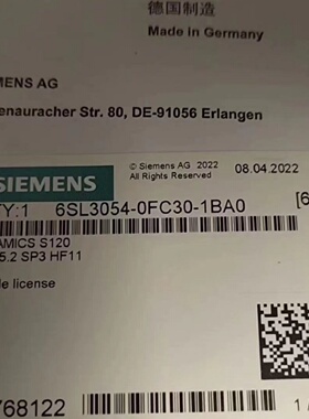 议价6SL3054-0FC30-1BA0 S120 CompactFlash 卡无性能扩展包括许