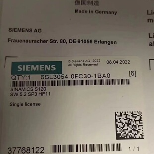 议价6SL3054-0FC30-1BA0 S120 CompactFlash 卡无性能扩展包括许