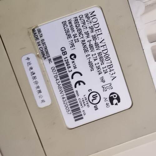 台达VFDB系列变频器VFD007B43AVFD01—议价