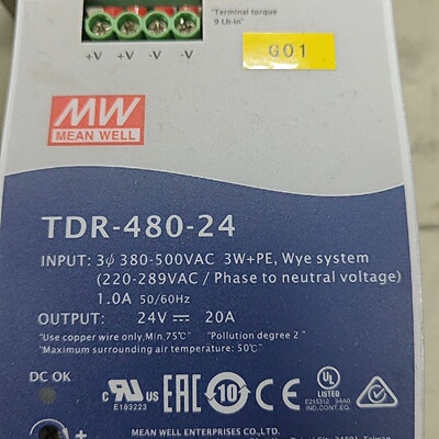 寻明纬TDR48024开关电源三相输入380500VA