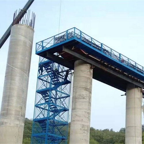 盖梁平台施工桥梁人行防护通道墩柱施工平台厂家安全梯笼爬梯