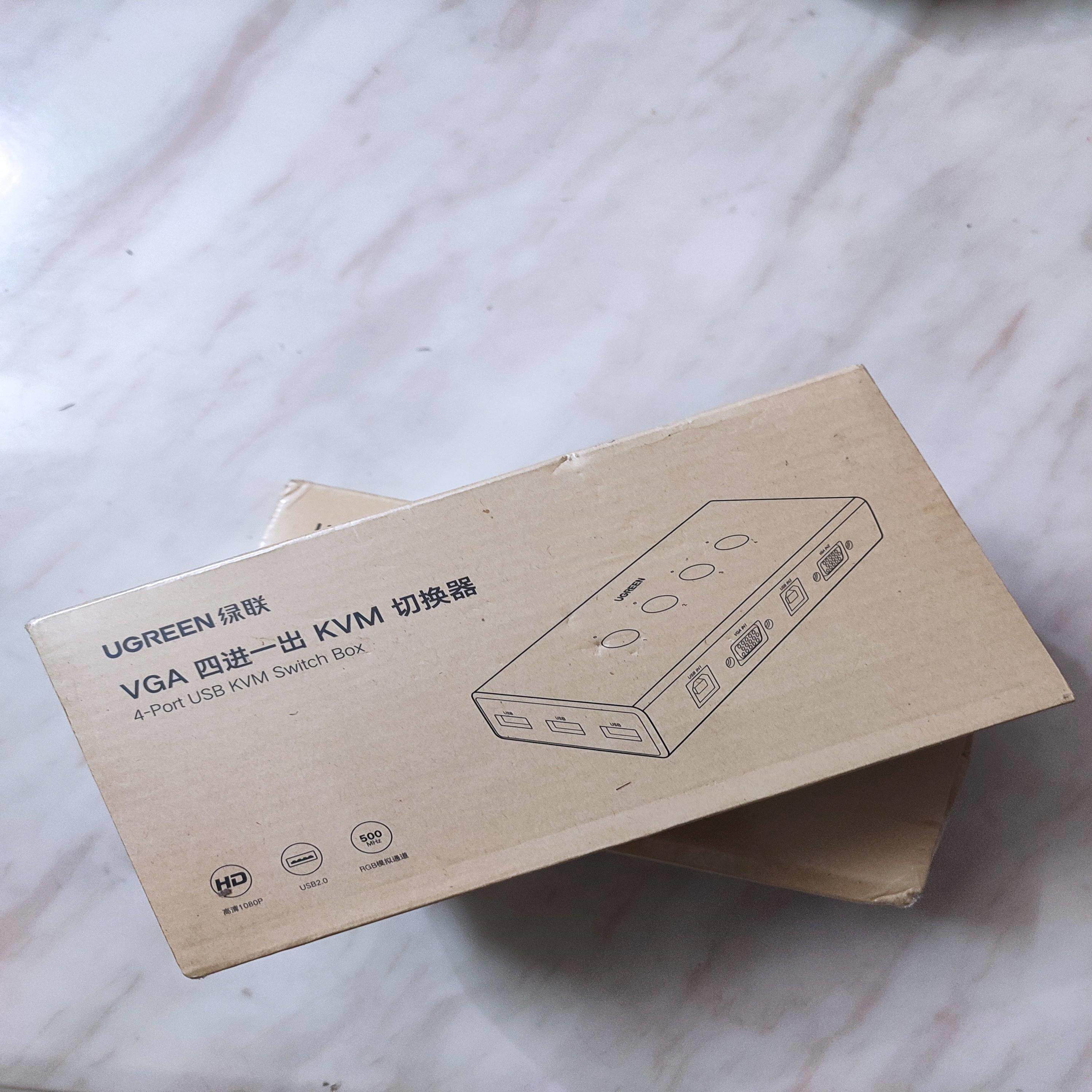 配件绿联kvm切换器VGA分配四进一出显示屏键鼠dnf4口50280议价