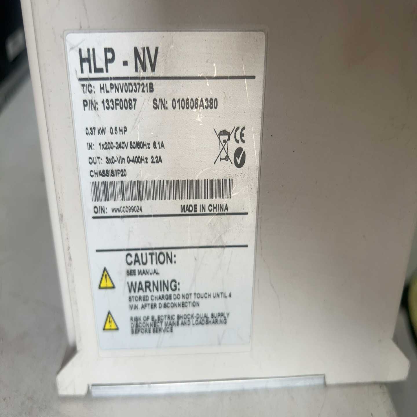 议价海利普变频器HLPNV0D3721B，2c20v，0.37KW现货/维修