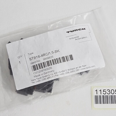 议价Turck 9909625 Stb164Rc1.5Bk 4Pol. Stecker Schwarz Vpe16