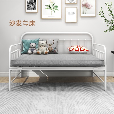 铁艺床简约可折叠多功能沙发床客厅卧室两用小户型出租屋欧式铁床
