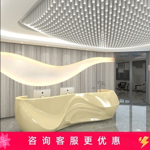 烤漆公司前台玻璃钢吧台教育机构咨询台美容院接待台售楼部迎直销