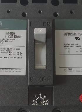 GE MagBreak TEC36030 600VAC 30A Circuit Breaker