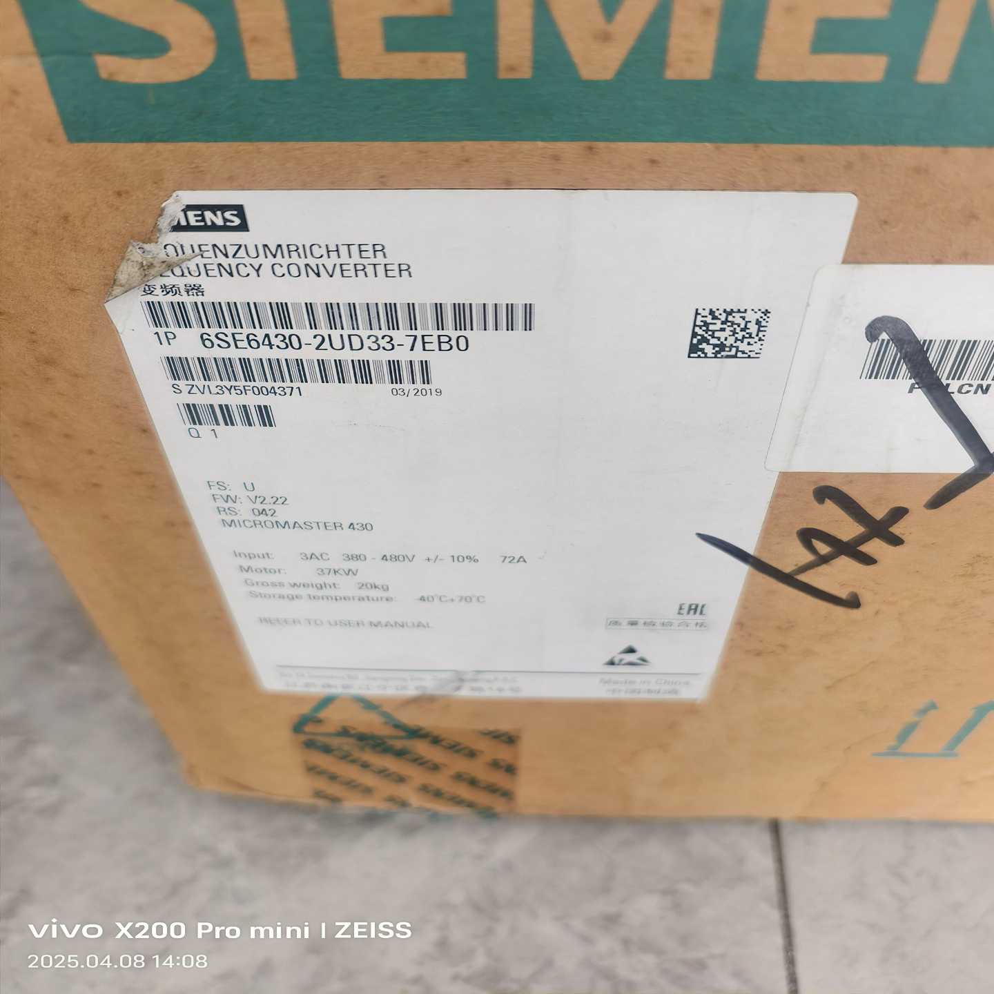 6SE6430-2UD33-7EB0，实物询价