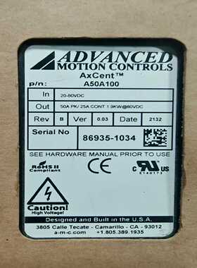 询价库存，美国ADVANCED驱动器，a50a100，86935