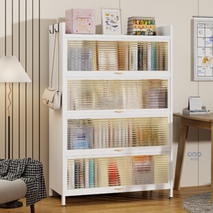 钢制书柜带门儿童书架防尘储物柜客厅展示柜卧室置物架铁皮收纳柜