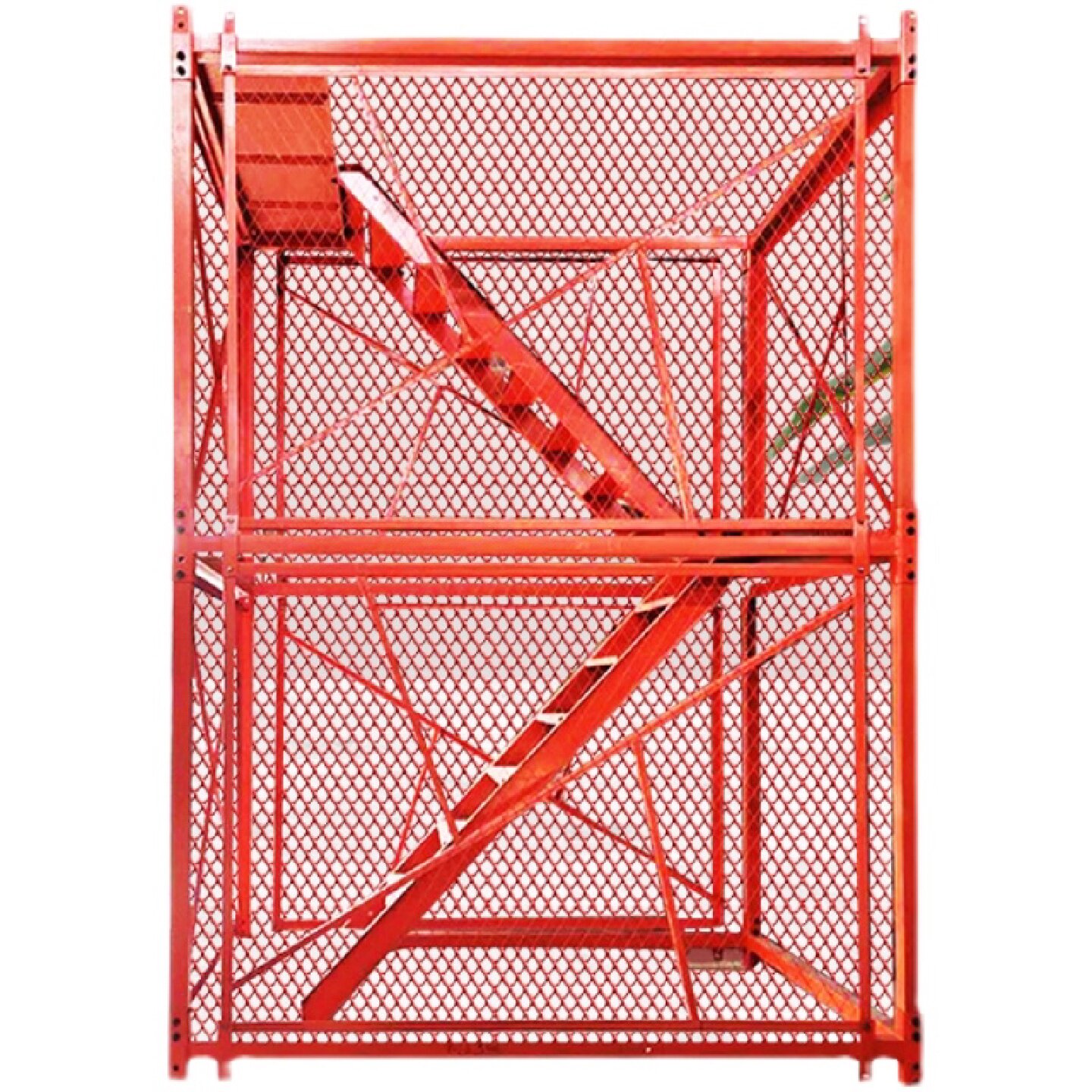 建筑工地框架式路桥施工爬梯香蕉式墩柱平台防护网基坑安全梯笼