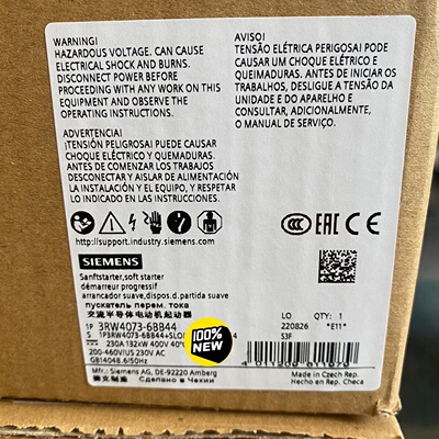 【询价】3RW4073-6BB44/软起动器S12230A