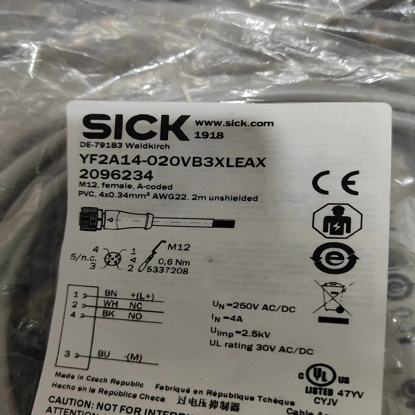 咨询-当天发货SICK西克YF2A14-020VB3XLEA