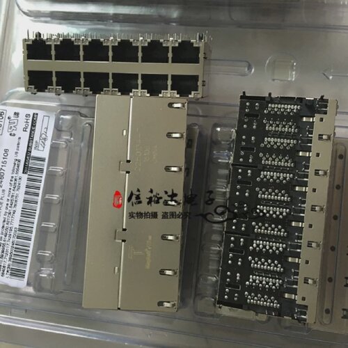 2250134-7MagJackTRP以太网12端口RJ45网络母座接口连接座