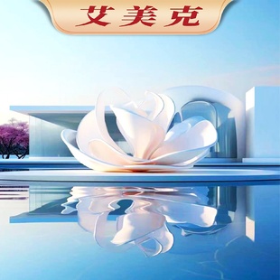 大型不锈钢雕塑厂家户外创意花瓣水景广场酒店不锈钢景观雕塑