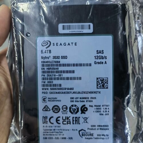 【询价】希捷 Nytro 6.4T SAS 12Gb