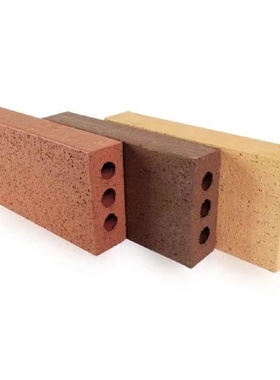烧结砖实心砖陶土砖陶瓷真空户外广场砖花园铺路道砖清水砖三孔砖