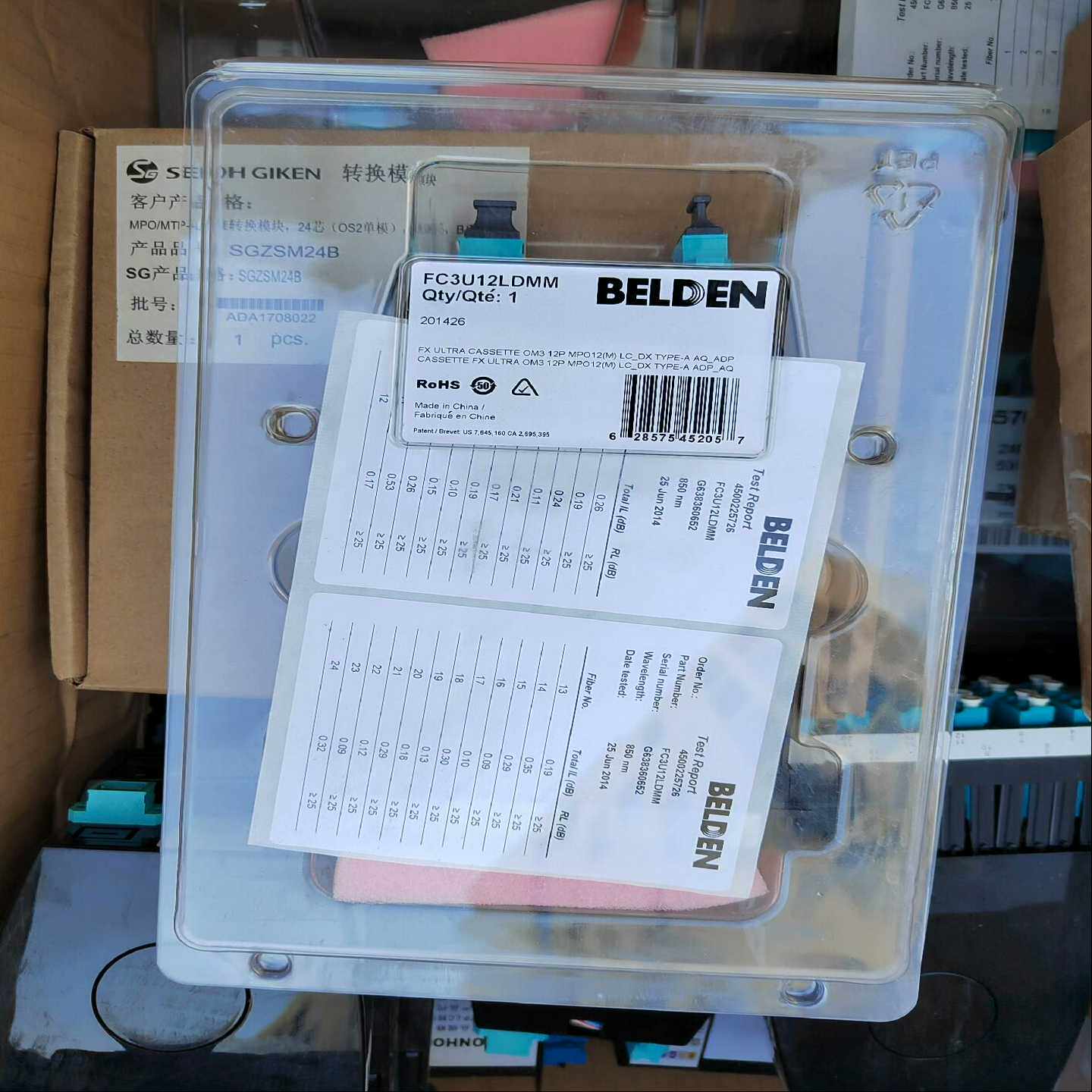 议价单模万兆O模块盒24芯12芯多模万兆mpo模块盒O适用