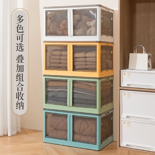 大容量透明折叠收纳箱五开门塑料储物箱 严选家用衣服收纳箱免安装