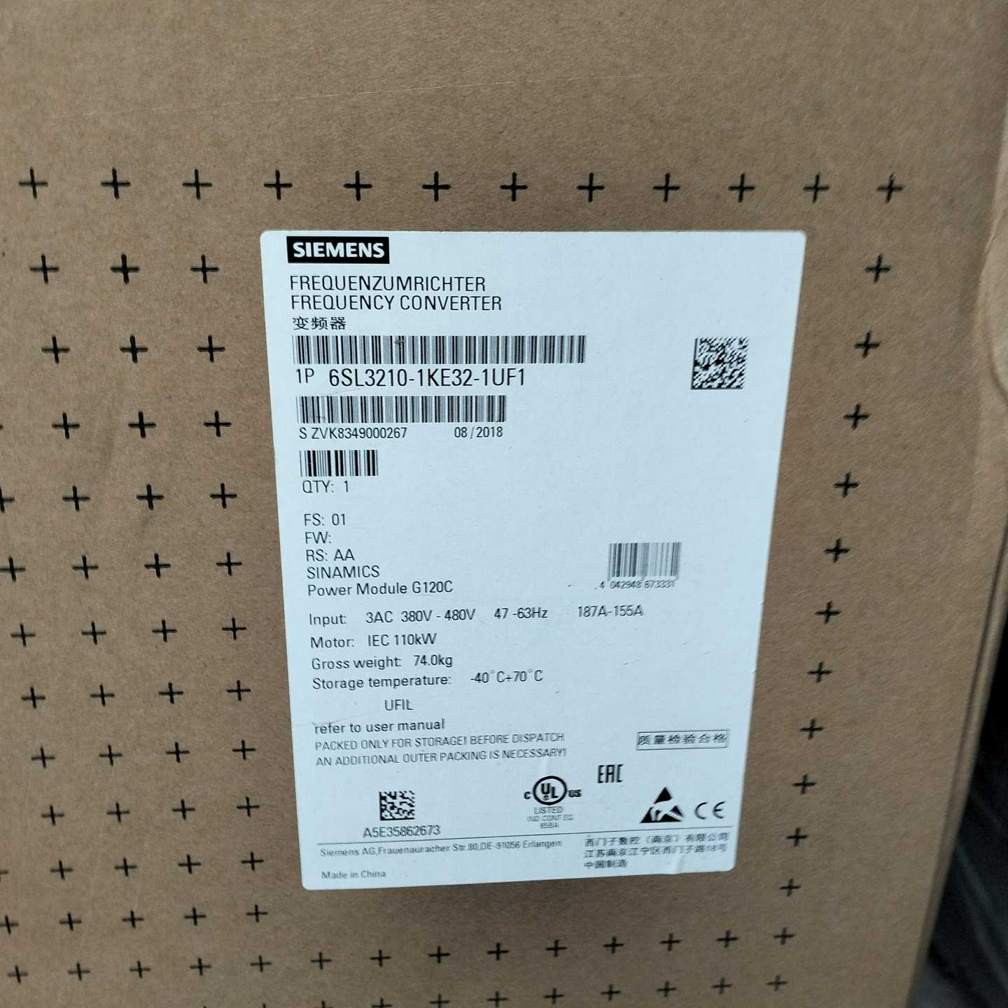 议价西门子变频器6SL3210-1KE32-1UF1，18年--议价商品