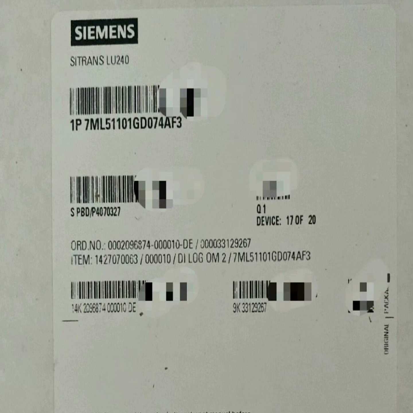 全新原装正品7ML5110-1GD07-4AF3西门子原装现--议价商品