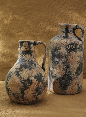 Stoneware HandPainted Rust Color Medieval Dark Series Decora