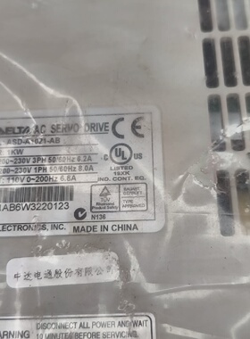 询价-台达ASDA1021AB伺服驱动器1KW2