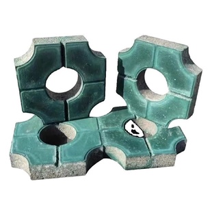 植草砖八字停车场地砖井字背心型水泥庭院路面四孔圆孔车位草坪砖