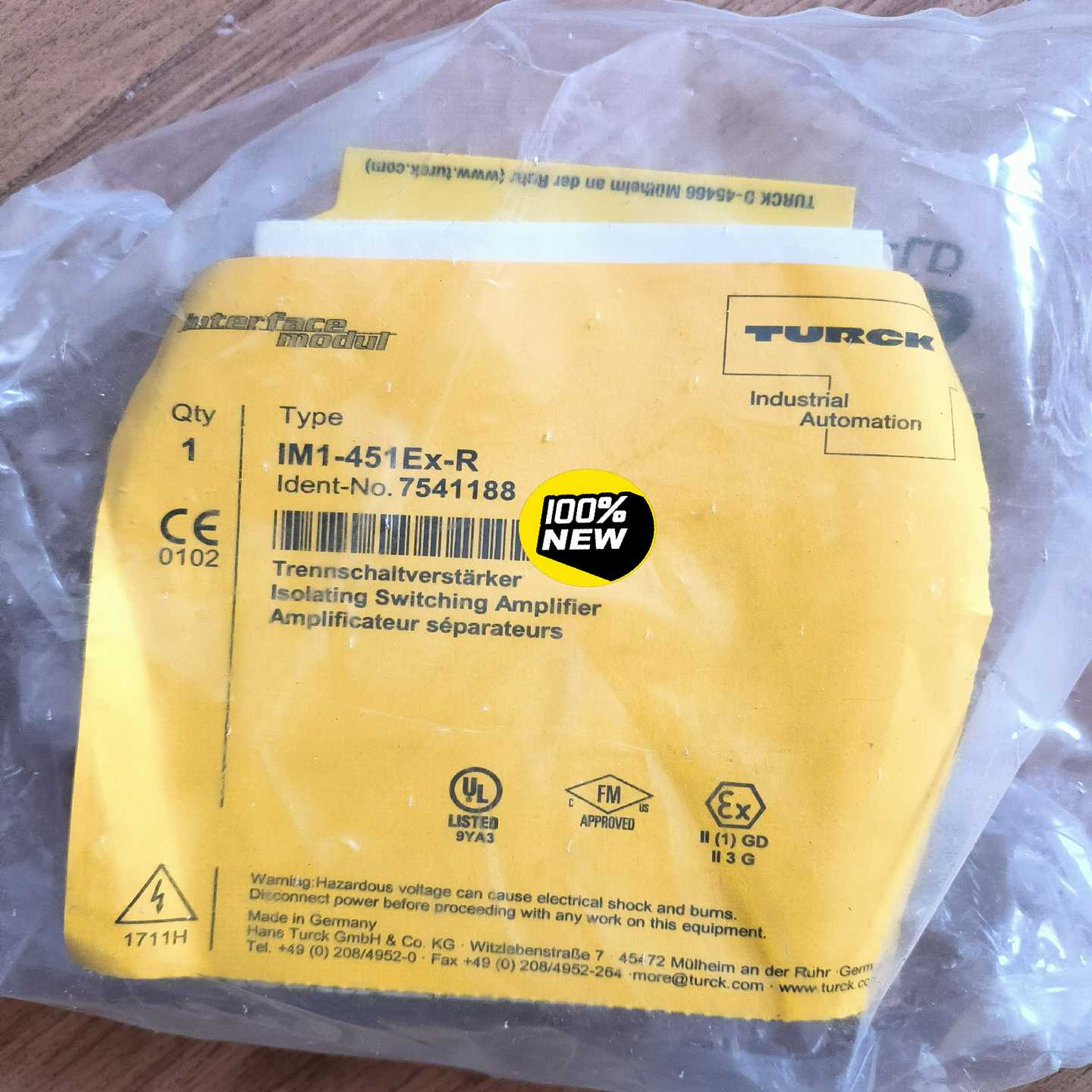 图尔克IM1-451EX-R隔离栅未拆封询价