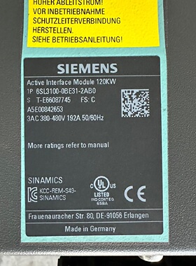 西门子电抗6SL31000BE312AB012