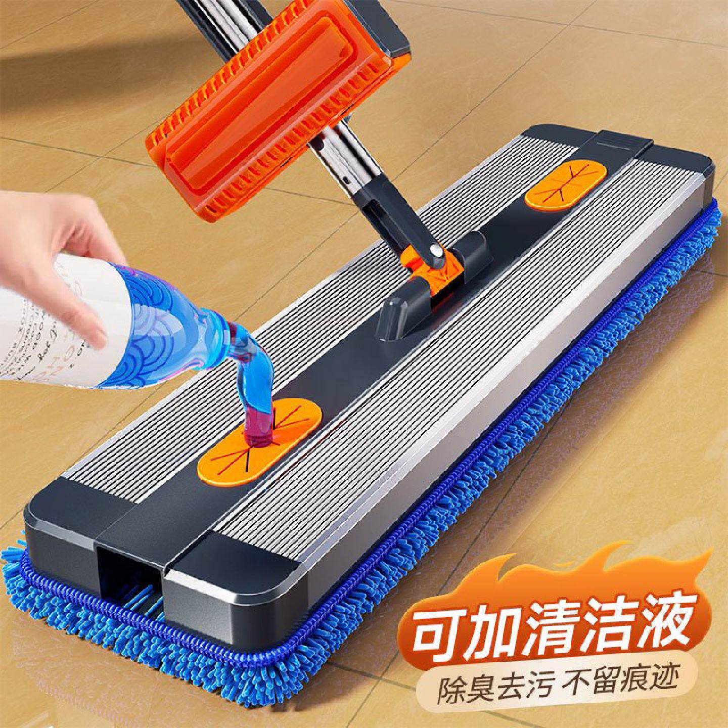 雪尼尔平板拖把免手洗懒人旋转墩布桶瓷砖木地板拖地拖把干湿两用