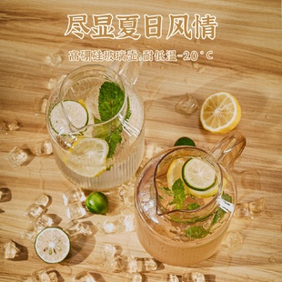 高颜值耐高温玻璃冷水壶家用加厚高硼硅凉水壶大容量泡茶 日式