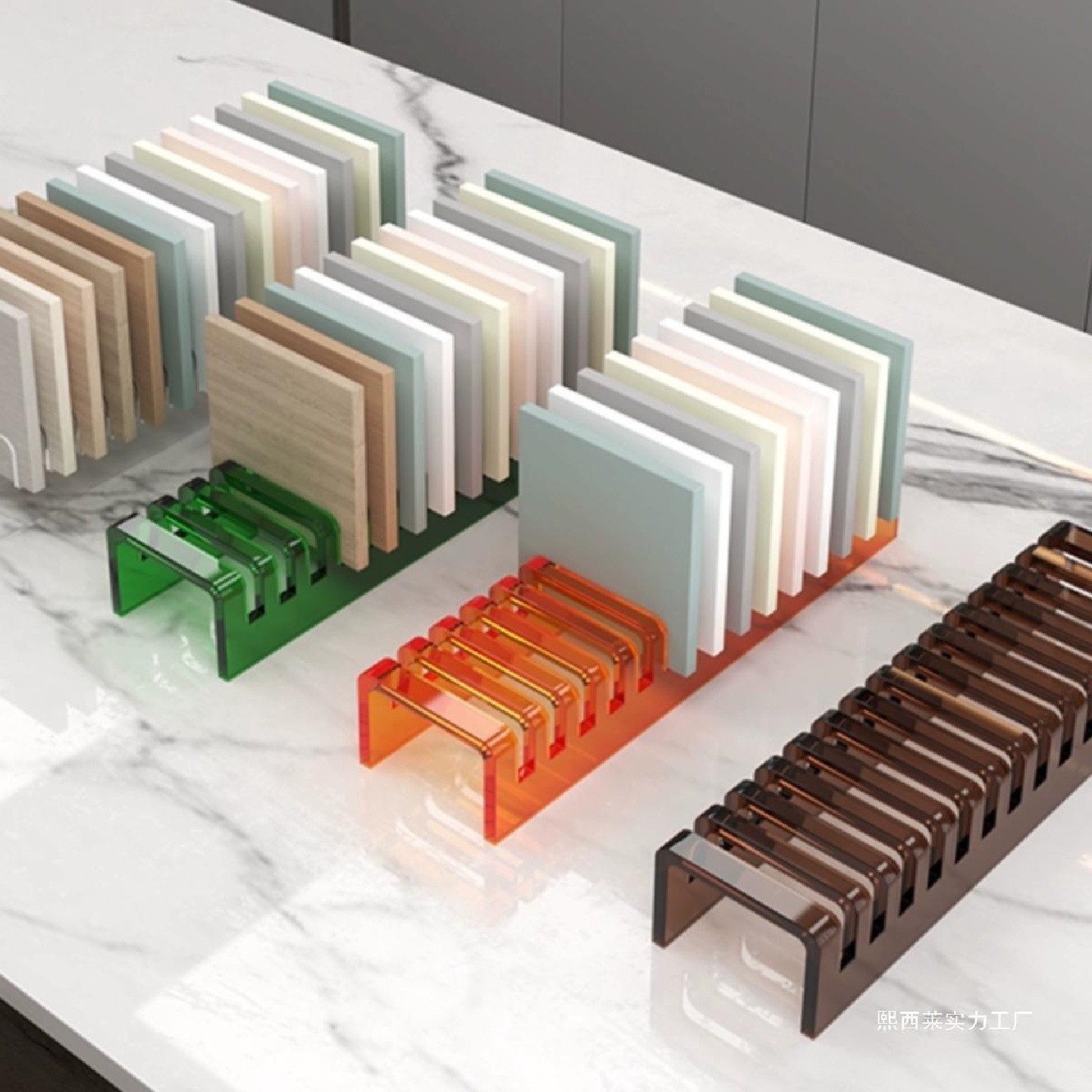 亚克力瓷砖展架石材色板小样品架橱柜门板铝扣板石英石展示架