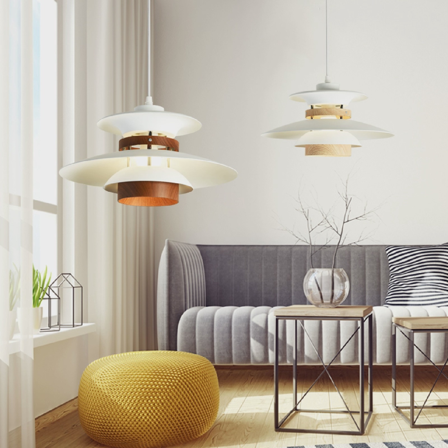 PH5木色餐厅吊灯北欧风格创意吊灯卧室客厅吊灯