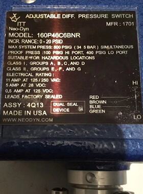 配件NEODYN压力开关160P46C6BNR议价