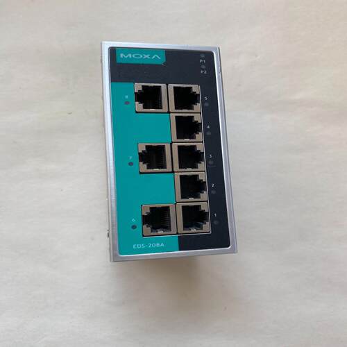 摩沙工业交换机，型号EDS-208A，实物图，成色如，功能包~询价