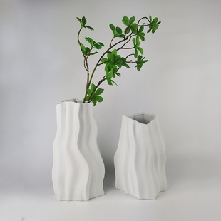 饰 现代简约不规则艺术陶瓷摆件客厅干花插花器创意家居玄关餐桌装