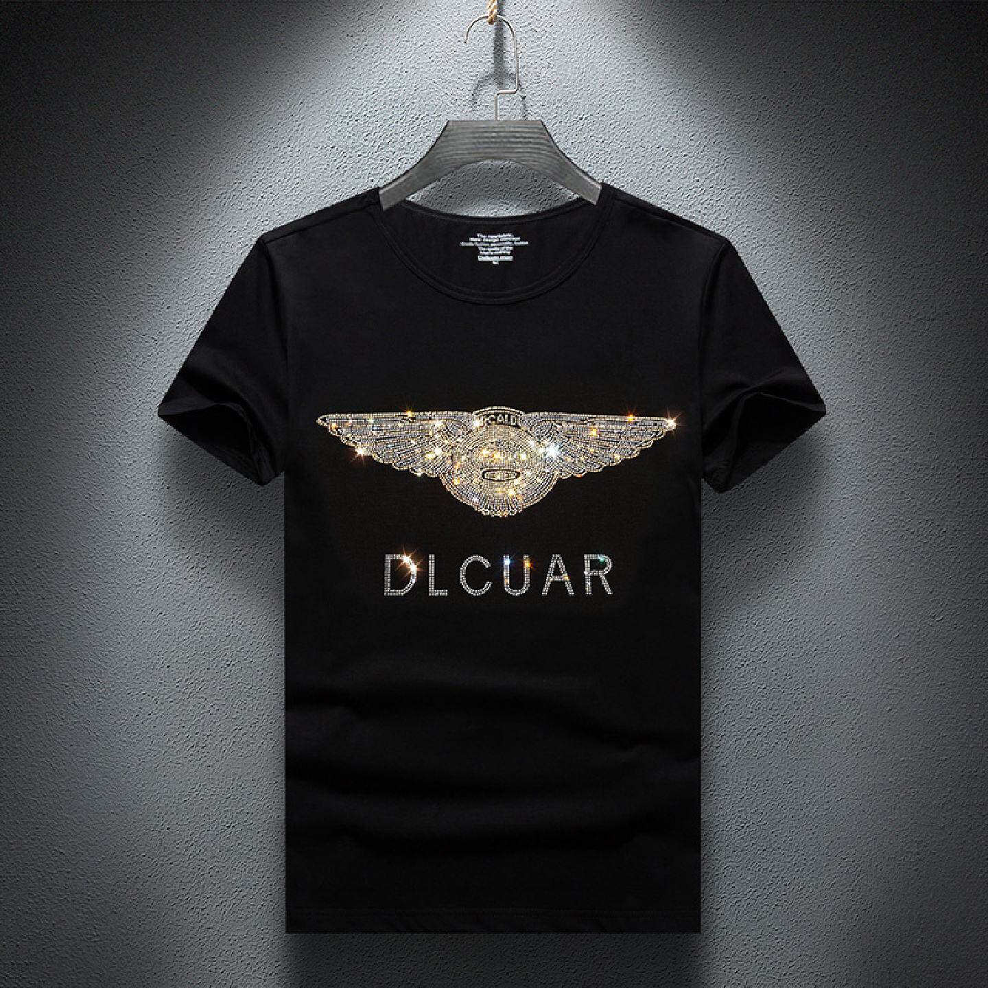 2026年夏季新款烫钻恤短袖男情侣半袖打底衫精神小伙修身体恤潮潮