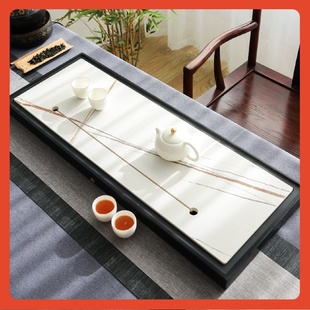 乌金石茶盘天然现代茶托盘简约轻奢家用办公沥水盘大号岩板储