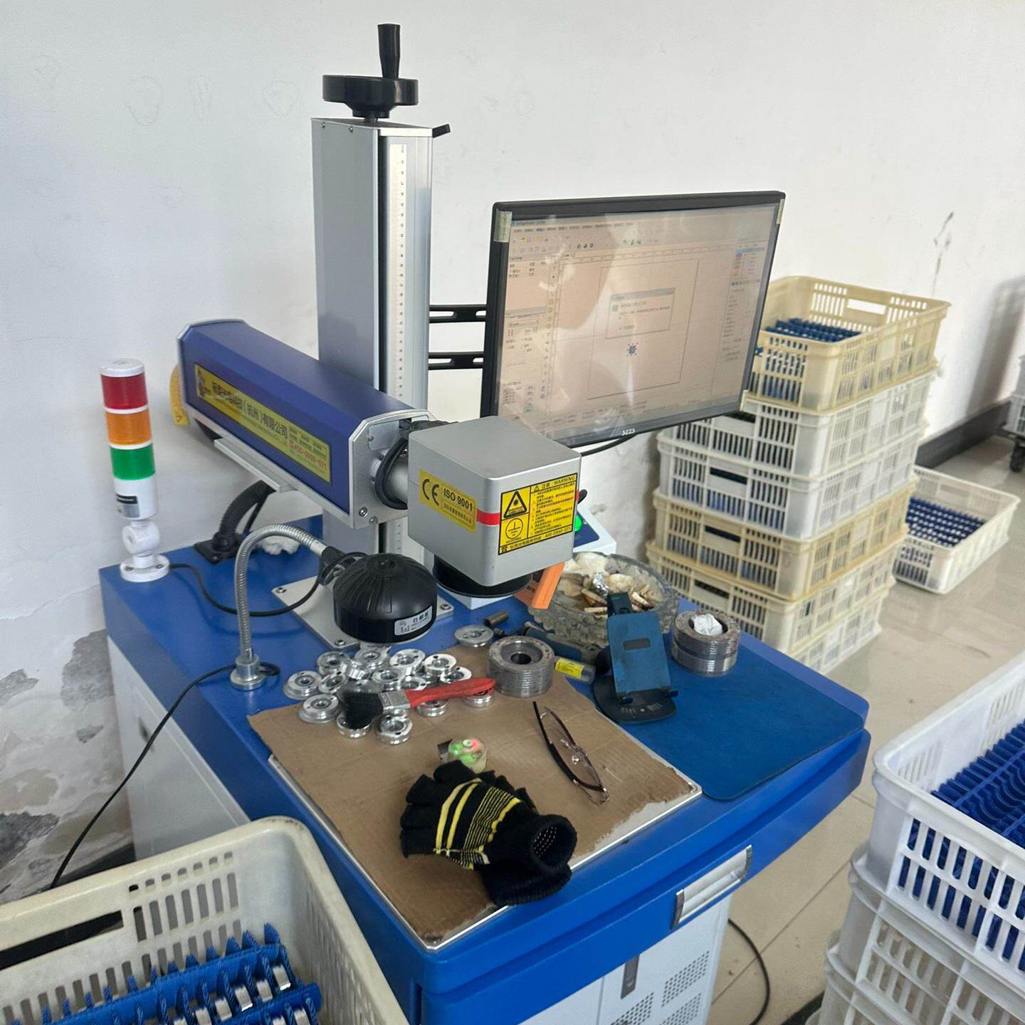 二手光纤激光打标机,激光打字机,激光刻印机,带电脑显示器,功