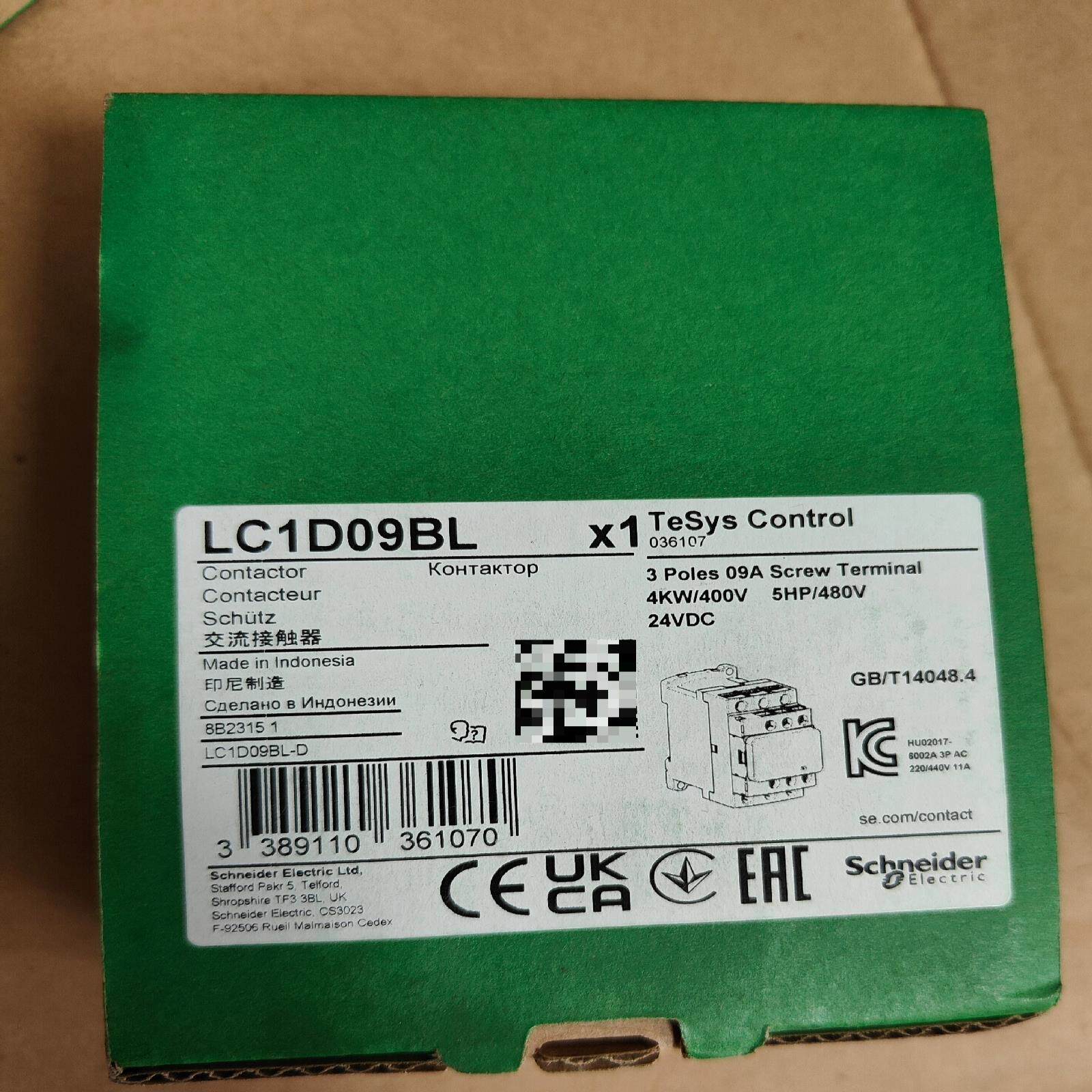 询价进口施耐德直流接触器LC1D09BL，进口印尼制造，LC1D