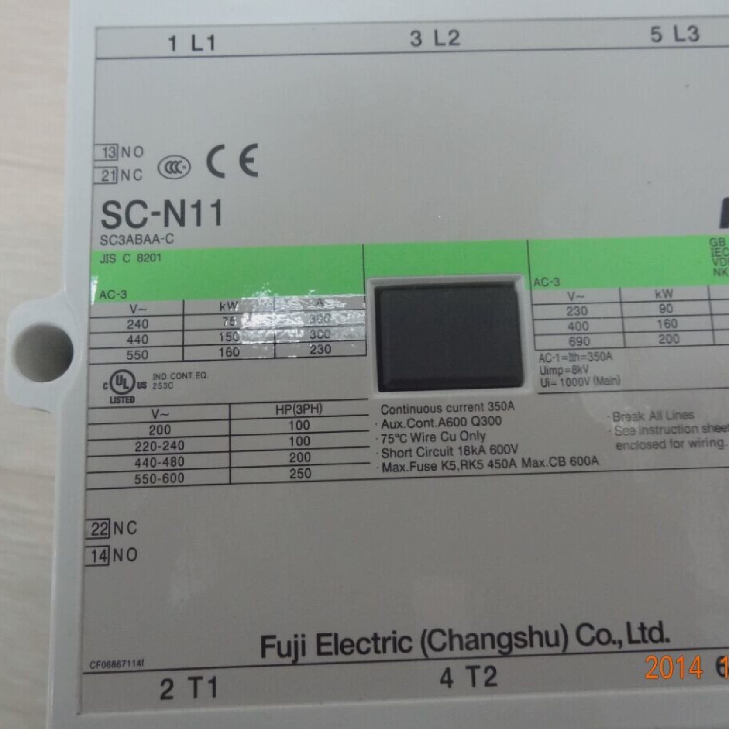 【正品现货】常熟富士原装交流接触器SC-N11-CAC110VAC220V