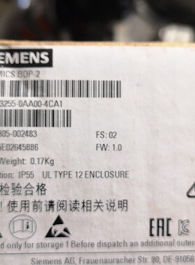 6SL32550AA004CA1西门子变频器面板全新议价