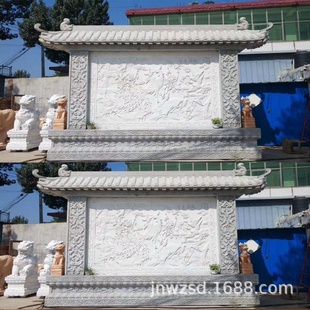 家用景观石材浮雕别墅汉白玉屏风石雕造价祠堂青石浮雕图