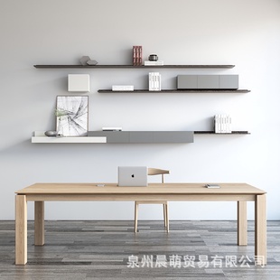 北欧简约实木餐桌白蜡木客厅家用办公桌工作台洽谈桌会议长桌饭桌