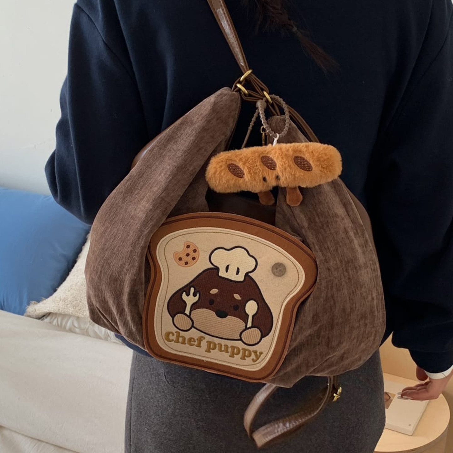 韩系可爱复古双肩包女2025新款冬季百搭大容量学生背包通勤托特包